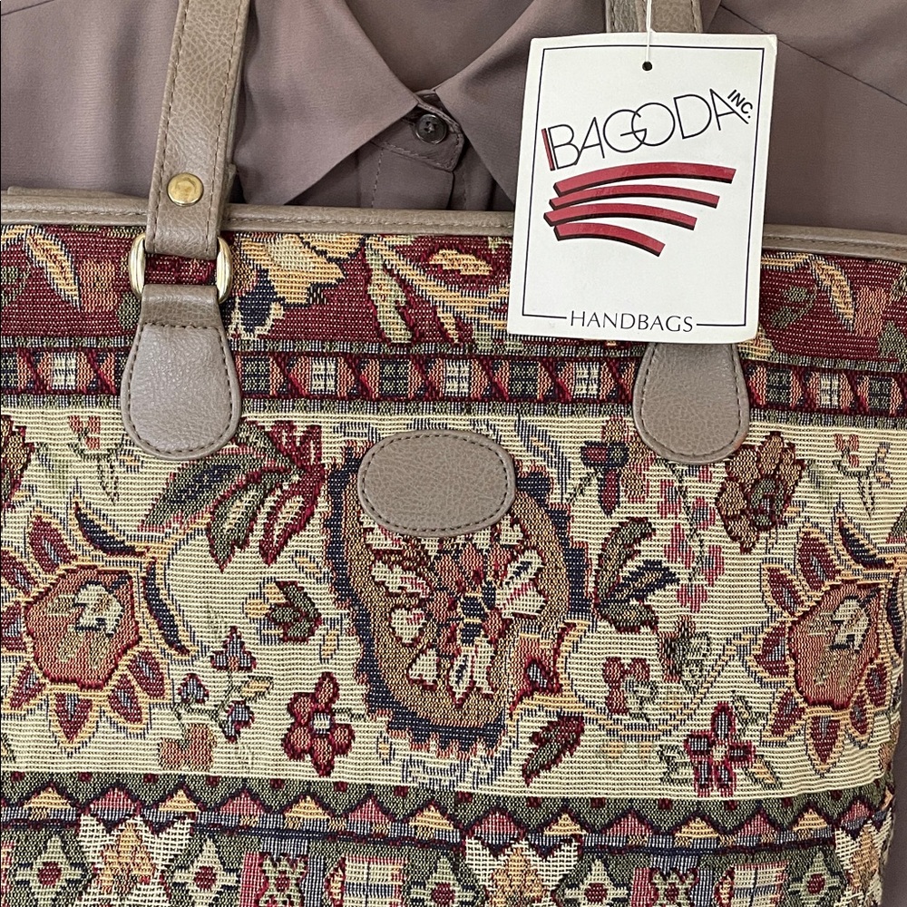 Classy Vintage Look NWT Floral Brocade Purse - Picture 2 of 15